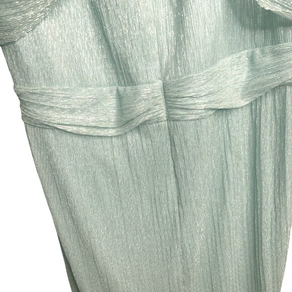 R&M Richards Cocktail Caplet Dress Seafoam Rhinestone Ruffle Mother Party Size18 - Picture 7 of 11